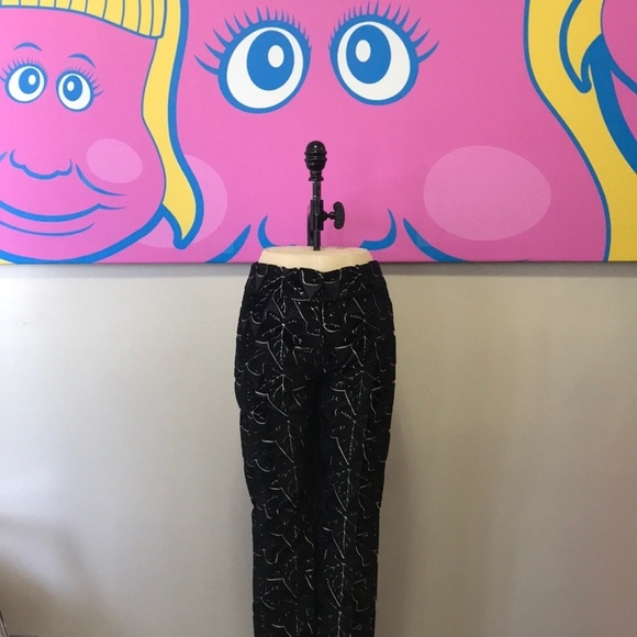 Alexander McQueen Black Cut Velvet Ankle Pants - Picture 1 of 8